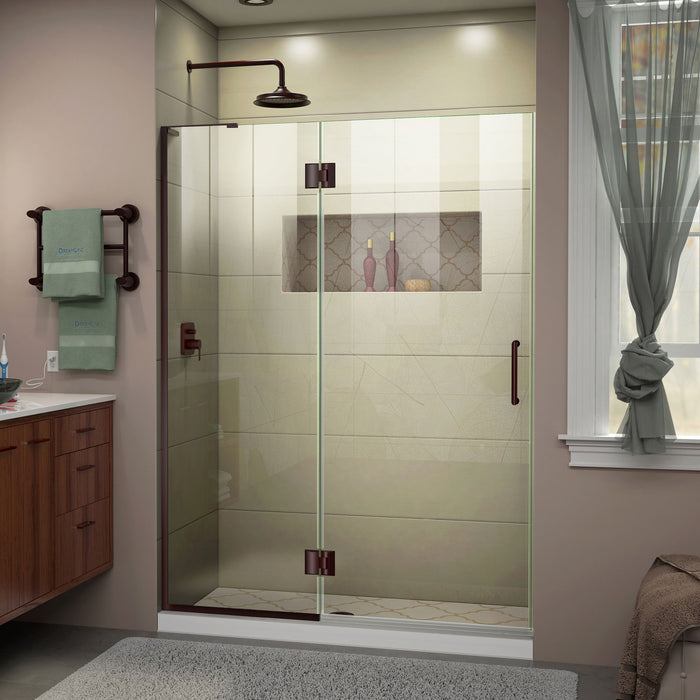 DreamLine D32372L-06 Unidoor-X 47"W x 72"H Frameless Hinged Shower Door in Oil Rubbed Bronze