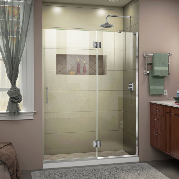 DreamLine D32772R-01 Unidoor-X 51"W x 72"H Frameless Hinged Shower Door in Chrome