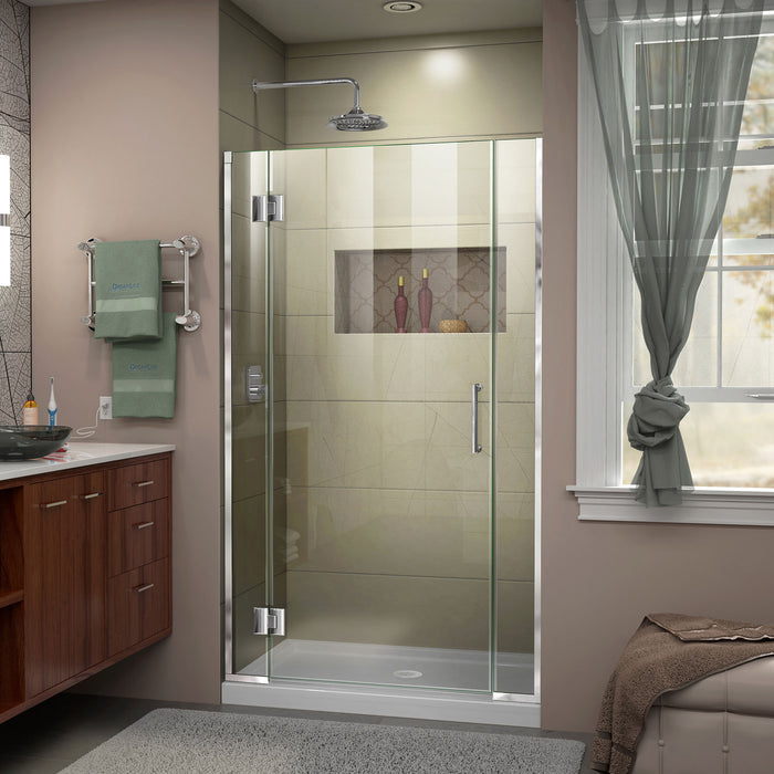 DreamLine D1230672-01 Unidoor-X 35-35 1/2"W x 72"H Frameless Hinged Shower Door in Chrome