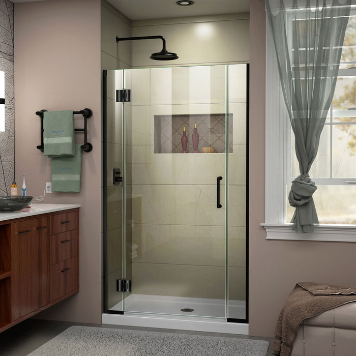 DreamLine D1230672-09 Unidoor-X 35-35 1/2"W x 72"H Frameless Hinged Shower Door in Satin Black