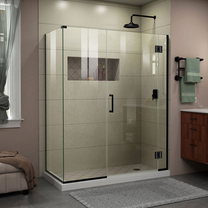 DreamLine E12714530-09 Unidoor-X 47 1/2"W x 30 3/8"D x 72"H Frameless Hinged Shower Enclosure in Satin Black