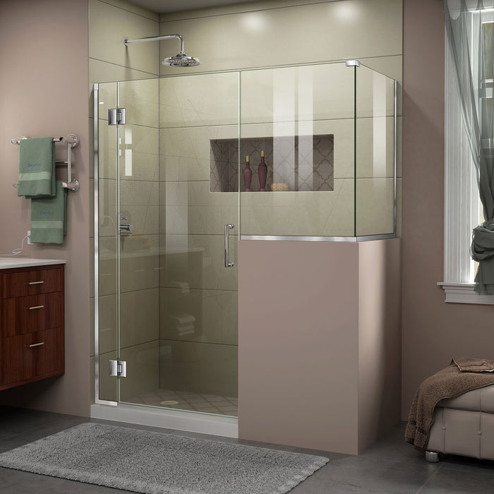DreamLine E127243436-01 Unidoor-X 57"W x 36 3/8"D x 72"H Frameless Hinged Shower Enclosure in Chrome