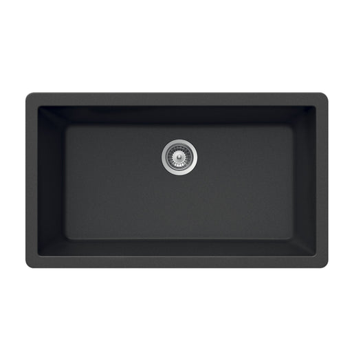 Houzer V-300U MIDNITE Quartztone 33" Midnite Granite Composite Undermount Single Bowl Kitchen Sink