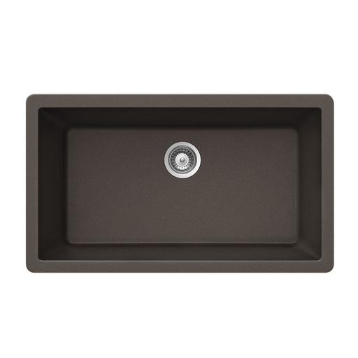 Houzer V-300U MOCHA Quartztone 33" Mocha Granite Composite Undermount Single Bowl Kitchen Sink