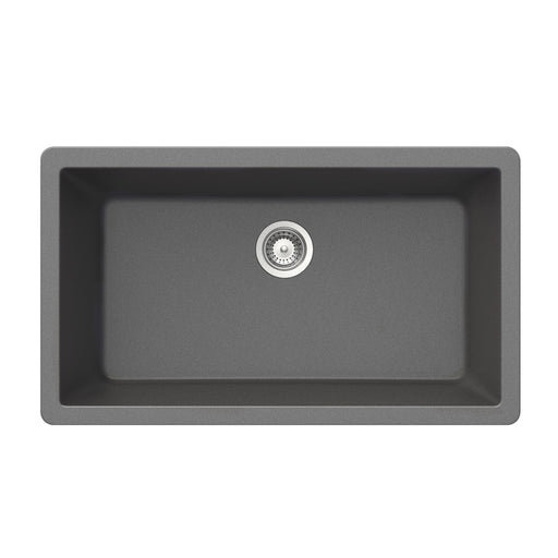 Houzer V-300U SLATE Quartztone 33" Slate Granite Composite Undermount Single Bowl Kitchen Sink