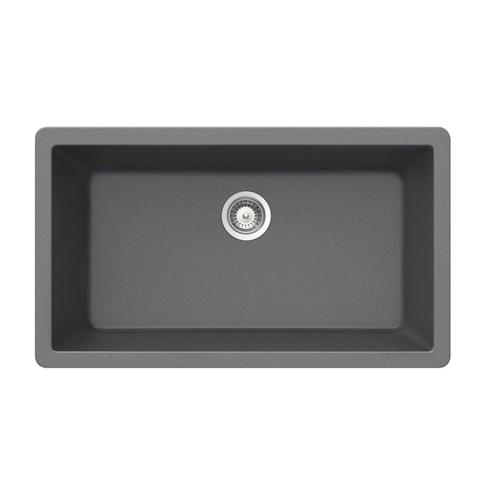 Houzer V-300U SLATE Quartztone 33" Slate Granite Composite Undermount Single Bowl Kitchen Sink