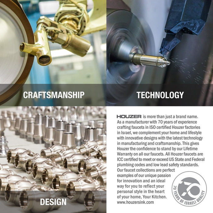 Houzer VISPD-869-BB Vision Hidden Pull Down Kitchen Faucet with CeraDox Technology