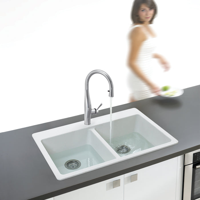 Houzer VISPD-869-BN Vision Hidden Pull Down Kitchen Faucet with CeraDox Technology