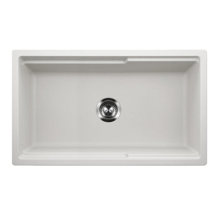 Houzer W-133 CLOUD-C Quartztone 33" Cloud Farmhouse Granite Composite Workstation Kitchen Sink