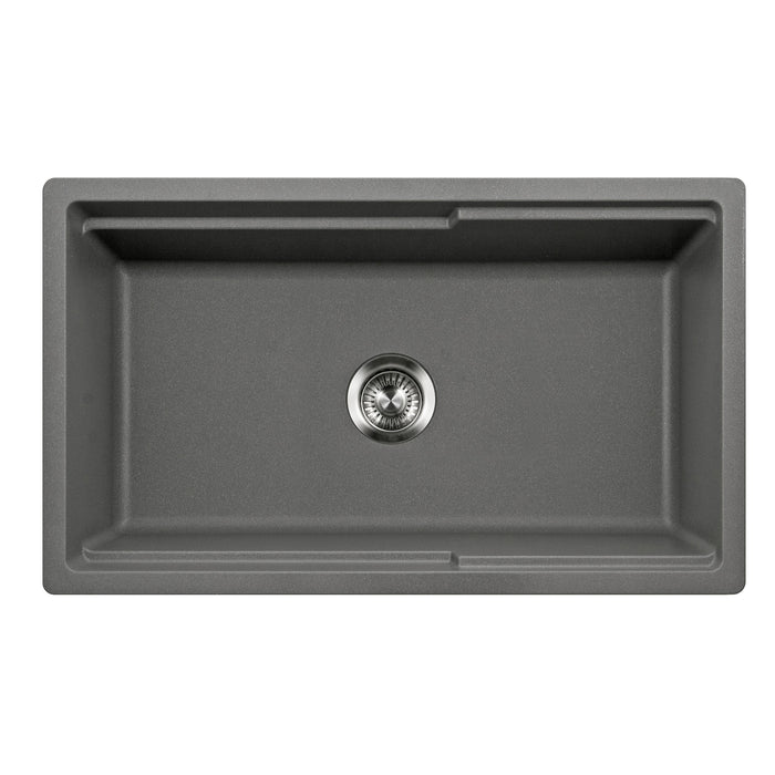 Houzer W-133 SLATE-C Quartztone 33" Slate Farmhouse Granite Composite Workstation Kitchen Sink