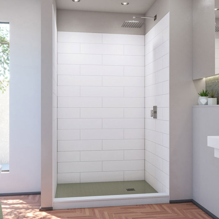 DreamLine WKDS504284XMS00 DreamStone Shower Wall Kit in White Subway Pattern