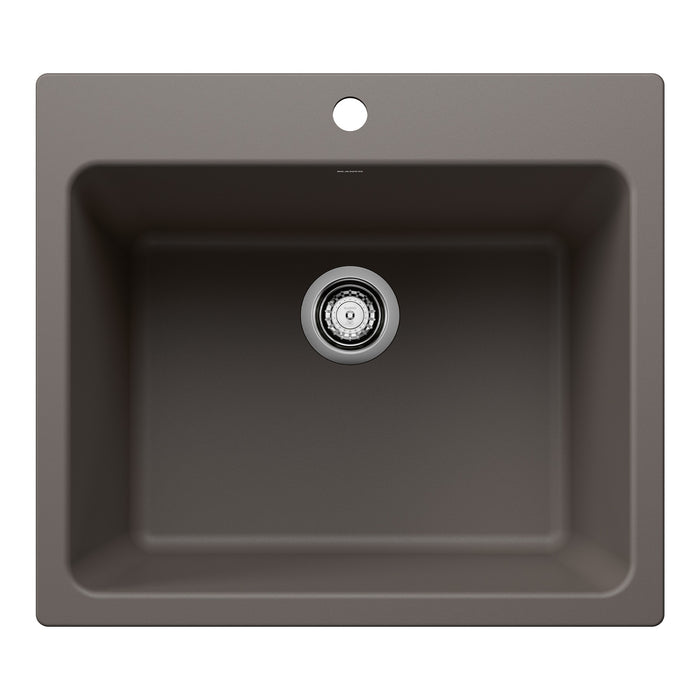 Blanco 443116 Liven SILGRANIT 25" Single Bowl Dual Mount Laundry Sink - Volcano Gray