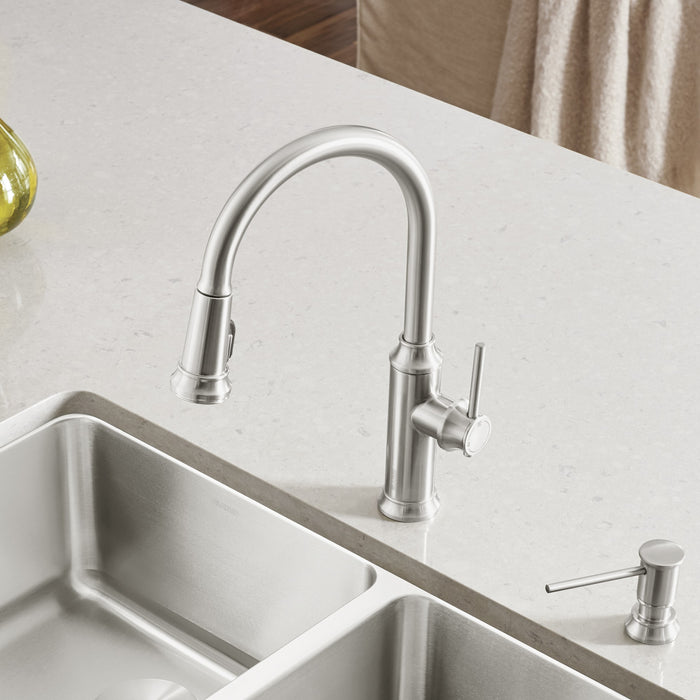 Blanco 442500 Empressa High Arc Pull-Down Dual-Spray Kitchen Faucet - PVD Steel