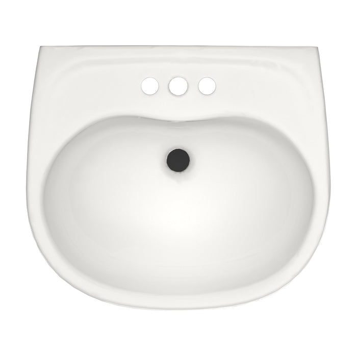 TOTO LHT241.4G#11 Supreme Oval Wall-Mount Bathroom Sink with Shroud for 4" Center Faucets, Colonial White