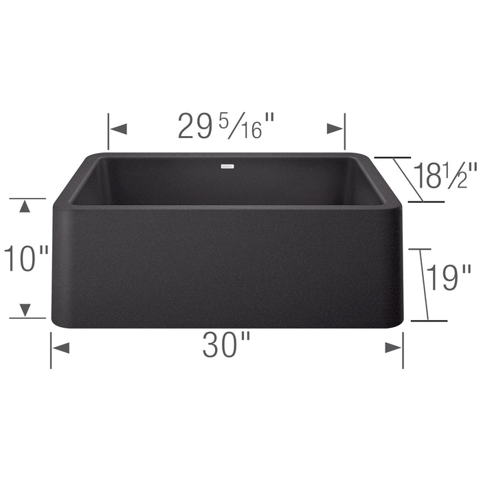 Blanco 401732 Ikon SILGRANIT 30" Single Bowl Apron-Front Farmhouse Sink - Anthracite