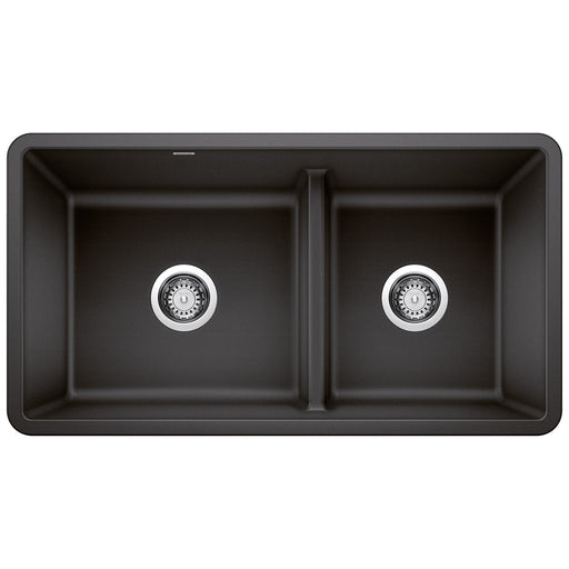 Blanco 442525 Precis SILGRANIT 33" 60/40 Reversible Double Bowl Undermount Kitchen Sink with Low Divide - Anthracite