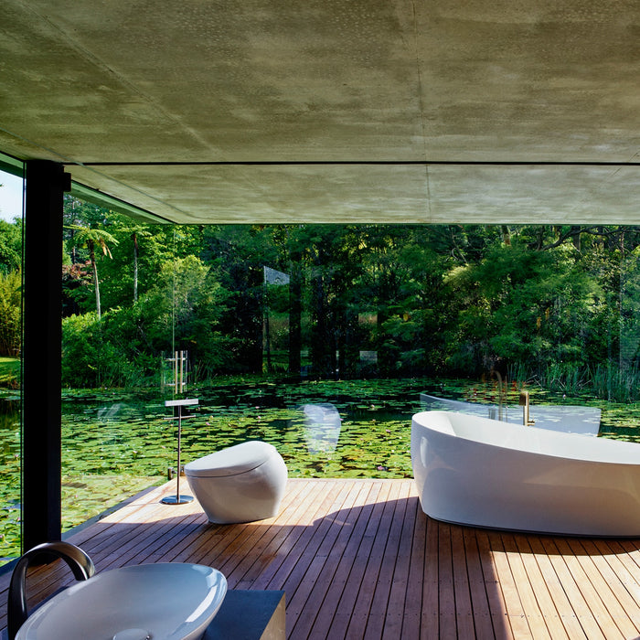 TOTO PJYD2200PWEU#GW Flotation Bathtub with ZERO DIMENSION and Hydrohands, Gloss White