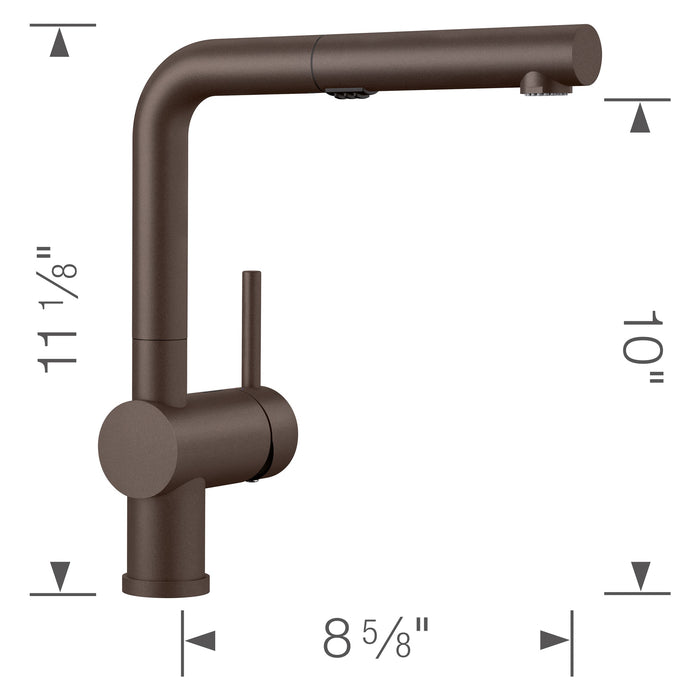Blanco 526368 Linus Low Arc Pull-Out Dual-Spray Kitchen Faucet - Cafe
