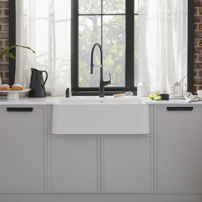 Blanco 401899 Ikon SILGRANIT 33" Single Bowl Apron-Front Farmhouse Sink - White