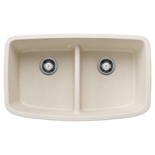 Blanco 443089 Valea SILGRANIT 32" 50/50 Double Bowl Undermount Kitchen Sink with Low Divide - Soft White