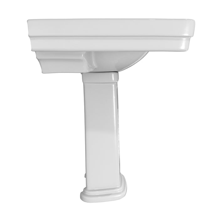 TOTO LPT530N#01 Promenade 27-1/2" x 22-1/4" Rectangular Pedestal Bathroom Sink for Single Hole Faucets, Cotton White