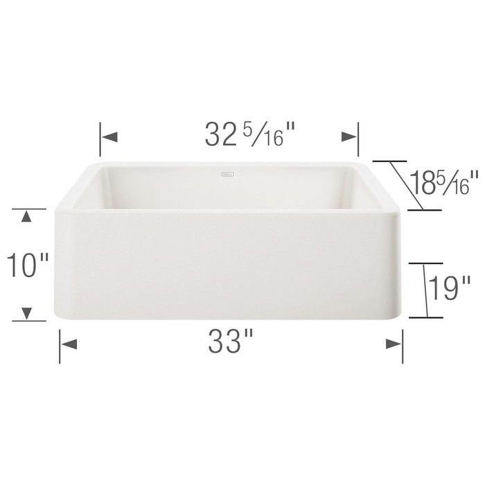 Blanco 401899 Ikon SILGRANIT 33" Single Bowl Apron-Front Farmhouse Sink - White