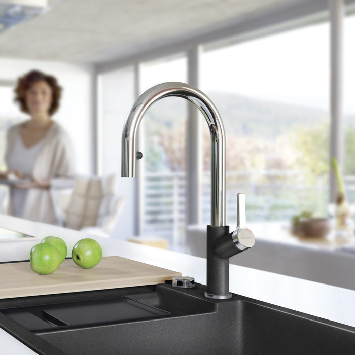 Blanco 526392 Urbena Pull-Down Dual-Spray Kitchen Faucet - Chrome/Anthracite