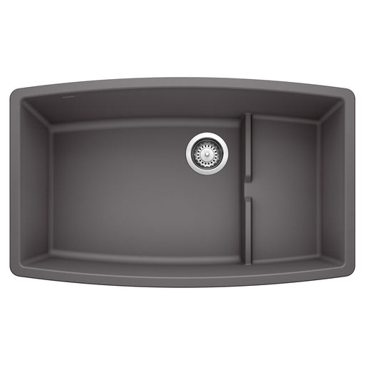 Blanco 441476 Performa Cascade SILGRANIT 32" Single Bowl Undermount Kitchen Sink with Colander - Cinder