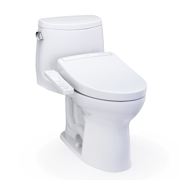 TOTO Washlet+ UltraMax II One-Piece Elongated 1.28 GPF Toilet and Washlet+ S2 Bidet Seat, Cotton White - MW6043346CEFG#01