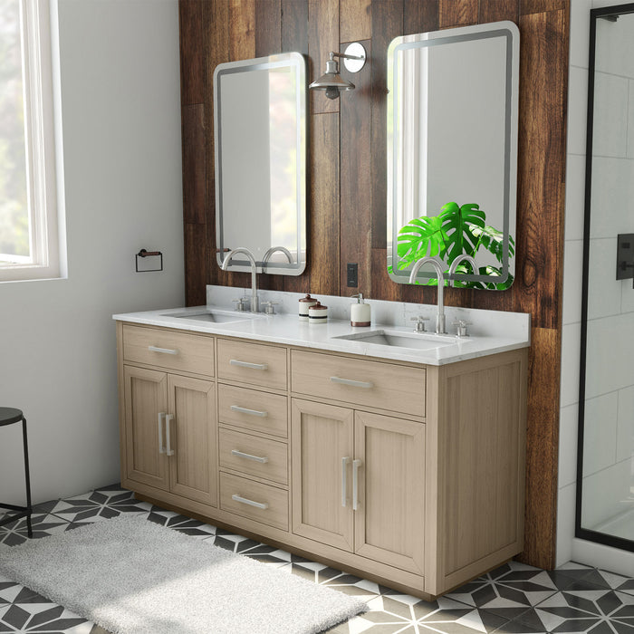 DreamLine VFDX722234SWMLK Dexterity 72" Oak Vanity with Rectangular Undermount Sinks - Light Oak