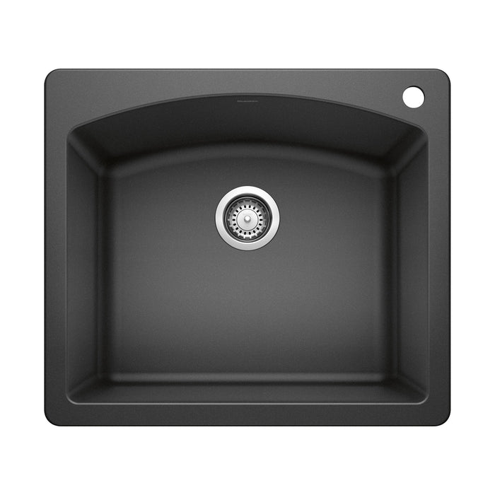 Blanco 440210 Diamond SILGRANIT 25" Single Bowl Dual Mount Kitchen Sink - Anthracite