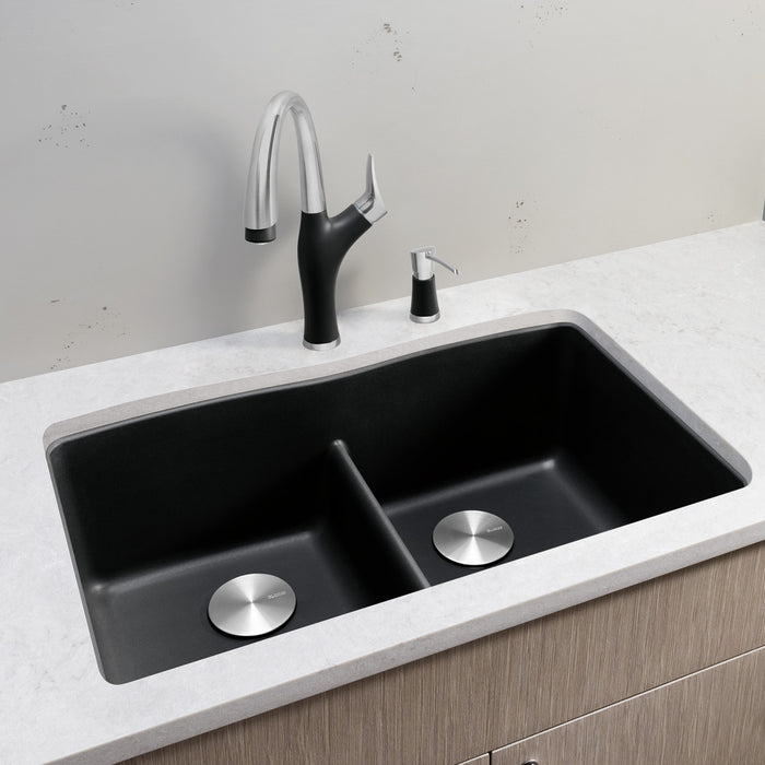 Blanco 442075 Diamond SILGRANIT 32" 50/50 Double Bowl Undermount Kitchen Sink in Anthracite
