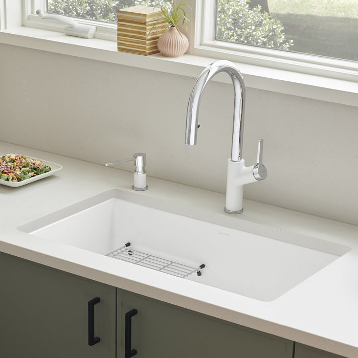 Blanco 442533 Precis SILGRANIT 30" Single Bowl Undermount Kitchen Sink - White