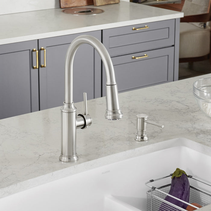 Blanco 442500 Empressa High Arc Pull-Down Dual-Spray Kitchen Faucet - PVD Steel