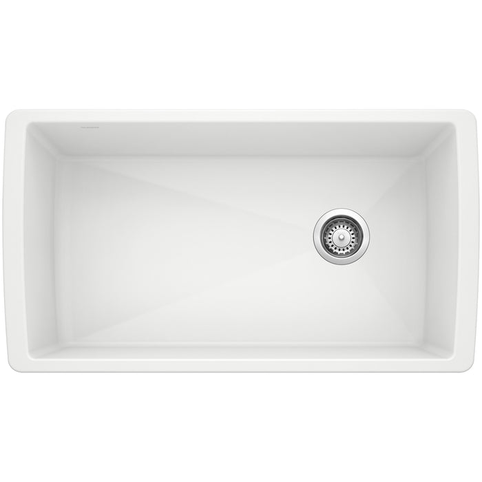 Blanco 441767 Diamond SILGRANIT 33" Super Single Undermount Kitchen Sink - White