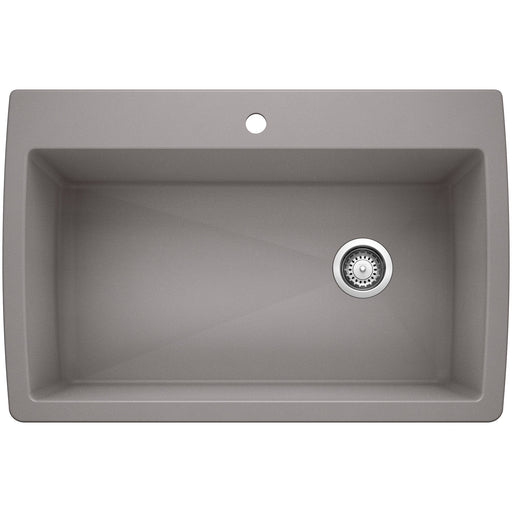 Blanco 440193 Diamond SILGRANIT 33.5" Super Single Dual Mount Kitchen Sink - Metallic Gray