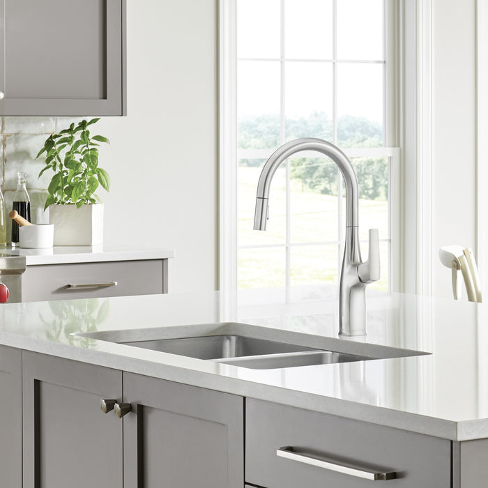 Blanco 442678 Rivana High-Arc Pull-Down Dual-Spray Kitchen Faucet - PVD Steel
