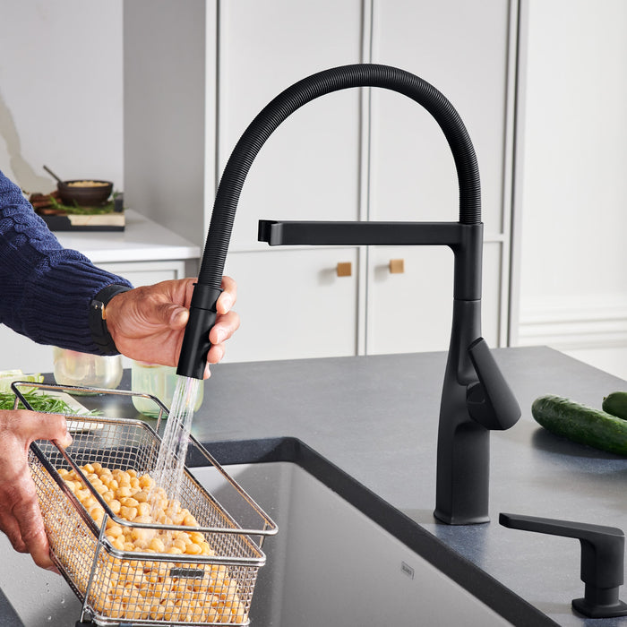 Blanco 443019 Rivana Semi-Pro Pull-Down Dual-Spray Kitchen Faucet - Matte Black