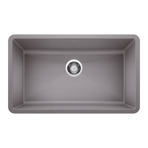 Blanco 440148 Precis SILGRANIT 32" Super Single Undermount Kitchen Sink - Metallic Gray
