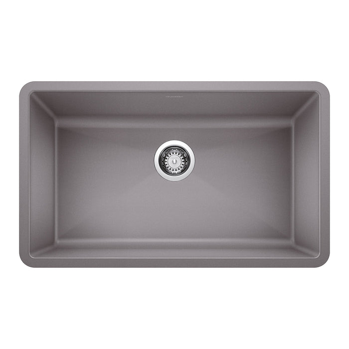 Blanco 440148 Precis SILGRANIT 32" Super Single Undermount Kitchen Sink - Metallic Gray