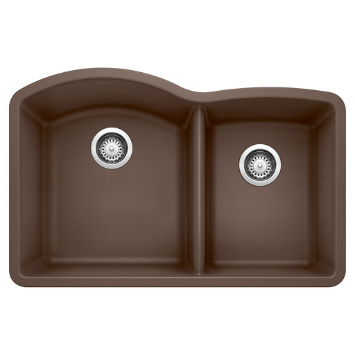 Blanco 440177 Diamond SILGRANIT 32" 60/40 Double Bowl Undermount Kitchen Sink - Cafe