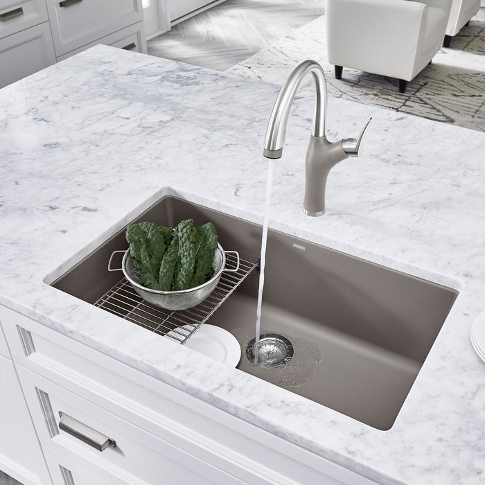 Blanco 441297 Precis SILGRANIT 32" Super Single Undermount Kitchen Sink - Truffle