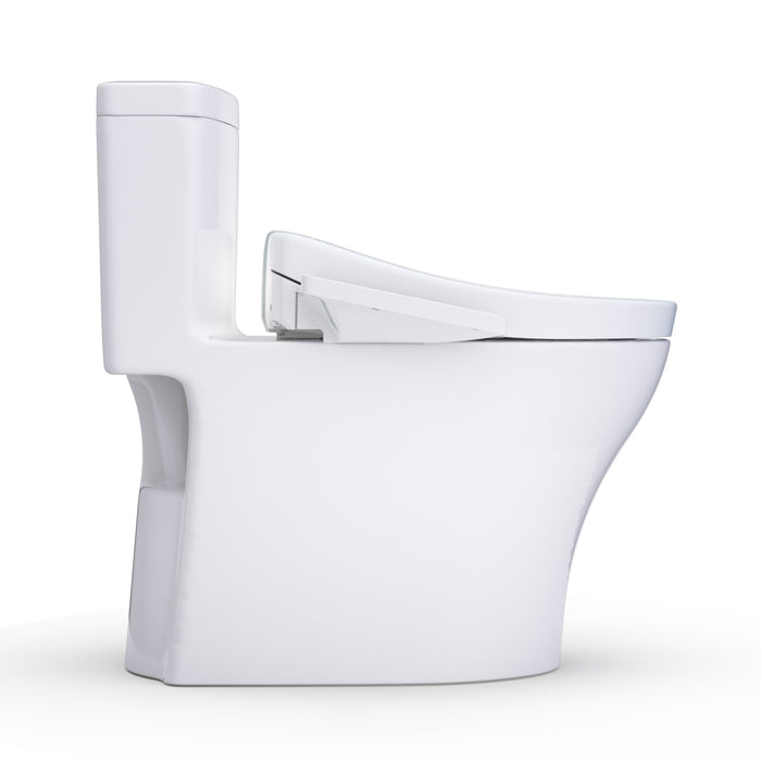 TOTO MW6463346CEMFGN#01 Aquia IV One-Piece Elongated Dual Flush Universal Height Toilet with Washlet S2 Bidet Seat