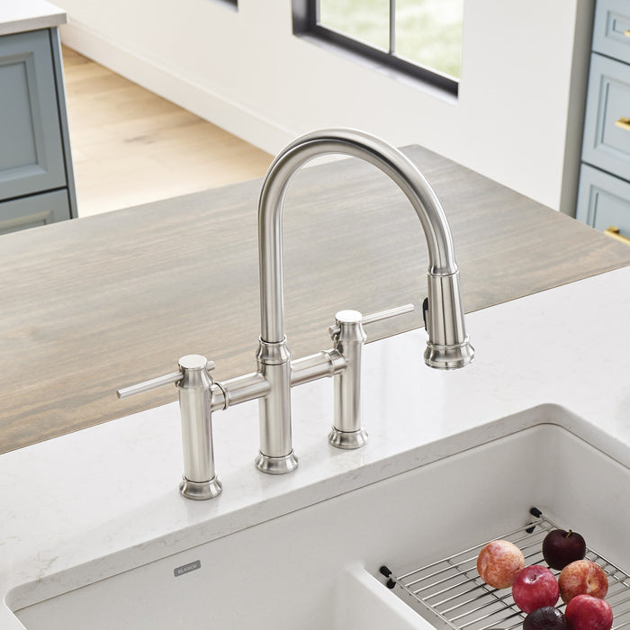 Blanco 442505 Empressa Pull-Down Dual-Spray Bridge Faucet - PVD Steel