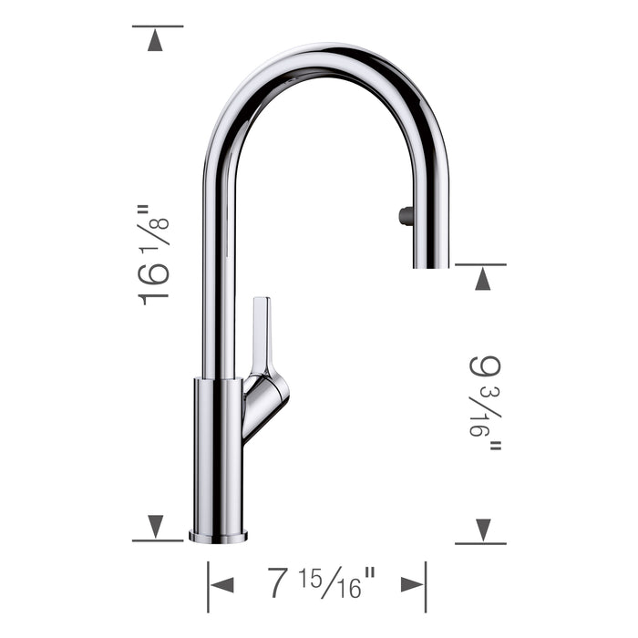 Blanco 526390 Urbena Pull-Down Dual-Spray Kitchen Faucet - Chrome