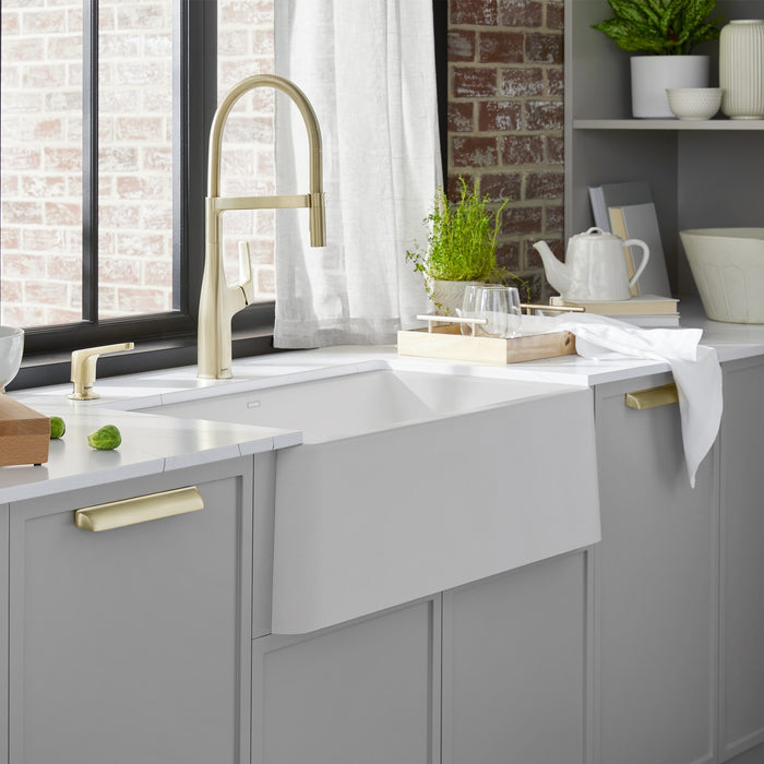 Blanco 401734 Ikon SILGRANIT 30" Single Bowl Apron-Front Farmhouse Sink - White