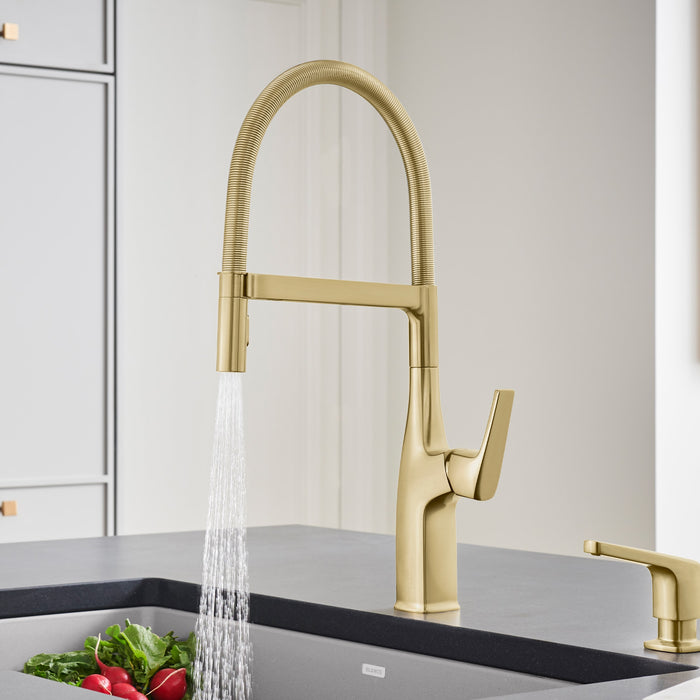 Blanco 442984 Rivana Semi-Pro Pull-Down Dual-Spray Kitchen Faucet - Satin Gold