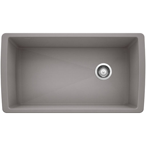 Blanco 441770 Diamond SILGRANIT 33" Super Single Undermount Kitchen Sink - Metallic Gray