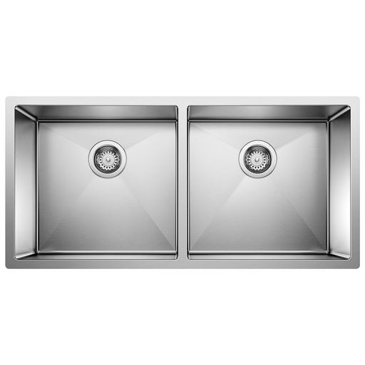 Blanco 516219 Precision R10 37" 50/50 Double Bowl Undermount Stainless Steel Kitchen Sink