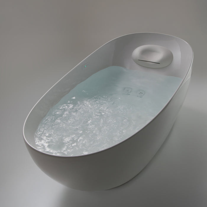TOTO PJYD2200PWEU#GW Flotation Bathtub with ZERO DIMENSION and Hydrohands, Gloss White